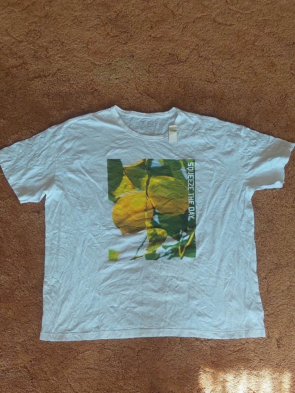 aerie White Tee with Yellow & Green Lemon Graphic